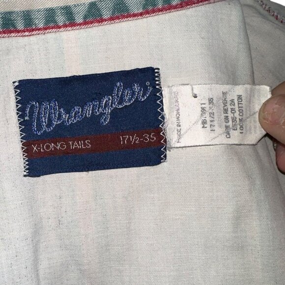 Vintage 1990s Wrangler Brushpopper Pearl Snap Distressed Shirt Size XL - Picture 7 of 7
